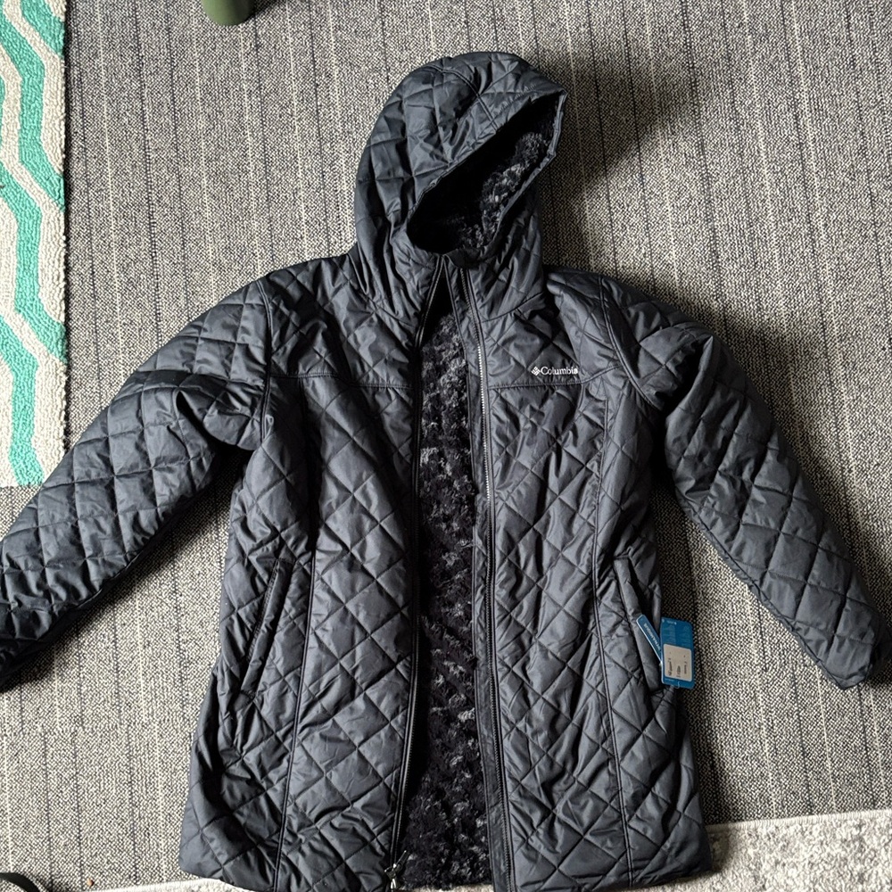 Columbia Charcoal Quilted Hooded Jacket